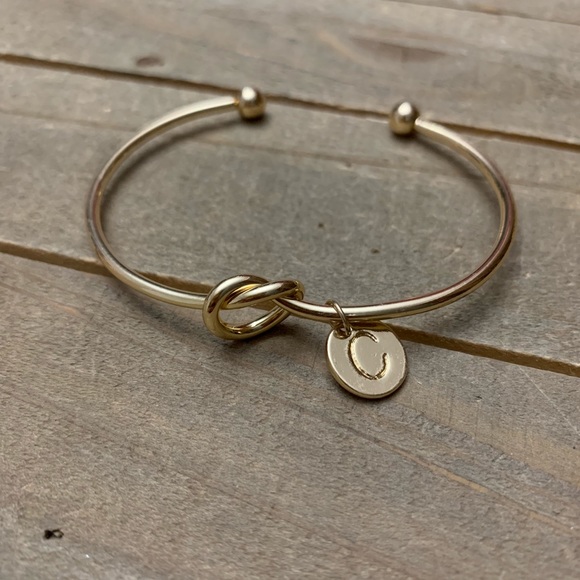 handmade Jewelry - Handmade Gold C Knot Bangle Bracelet